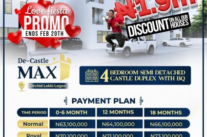 De Castle Orchid 4 bedroom semi detached Duplex and apartments in Orchid Chevron Lekki Lagos